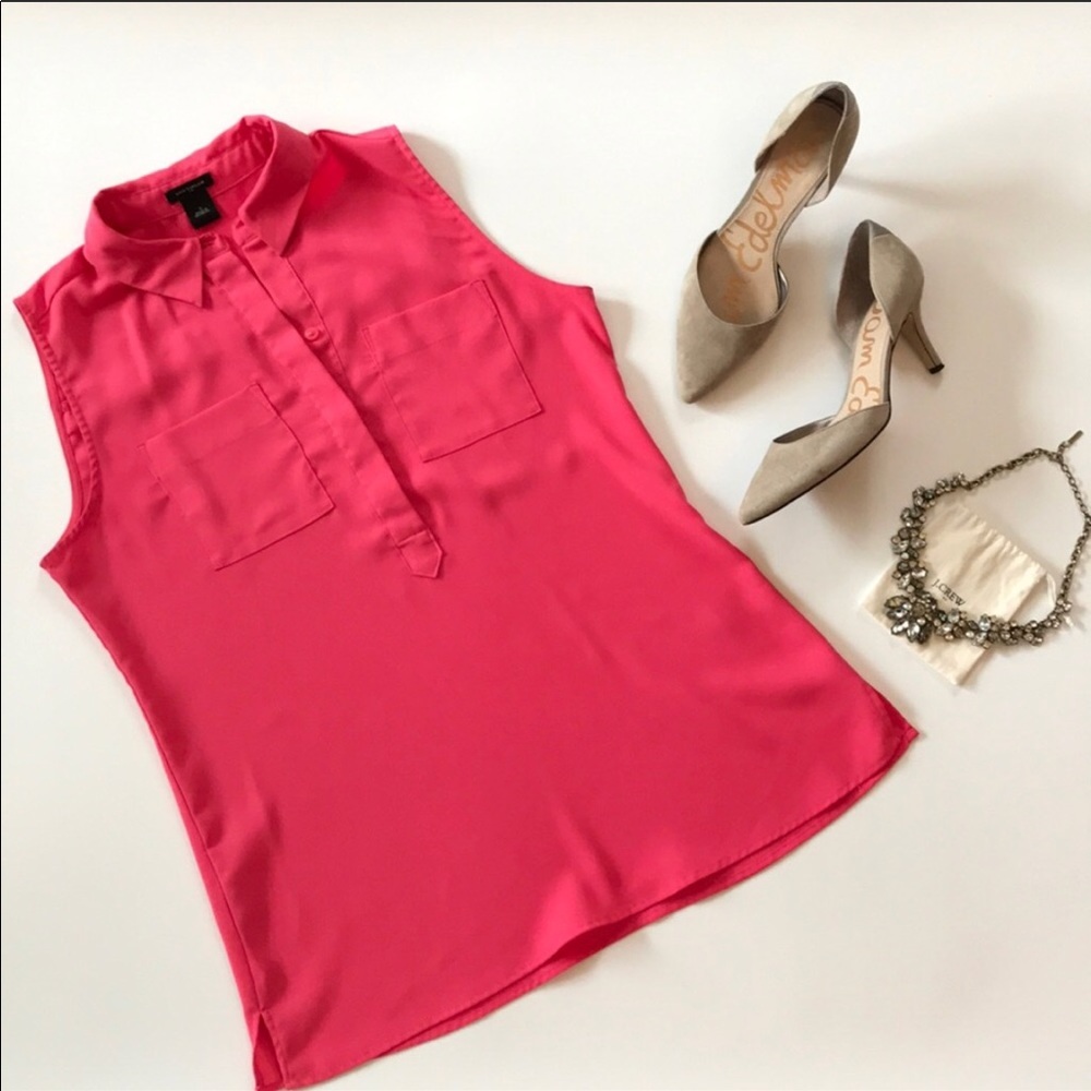 Ann Taylor EUC Pink Sleeveless Shirt Top Small